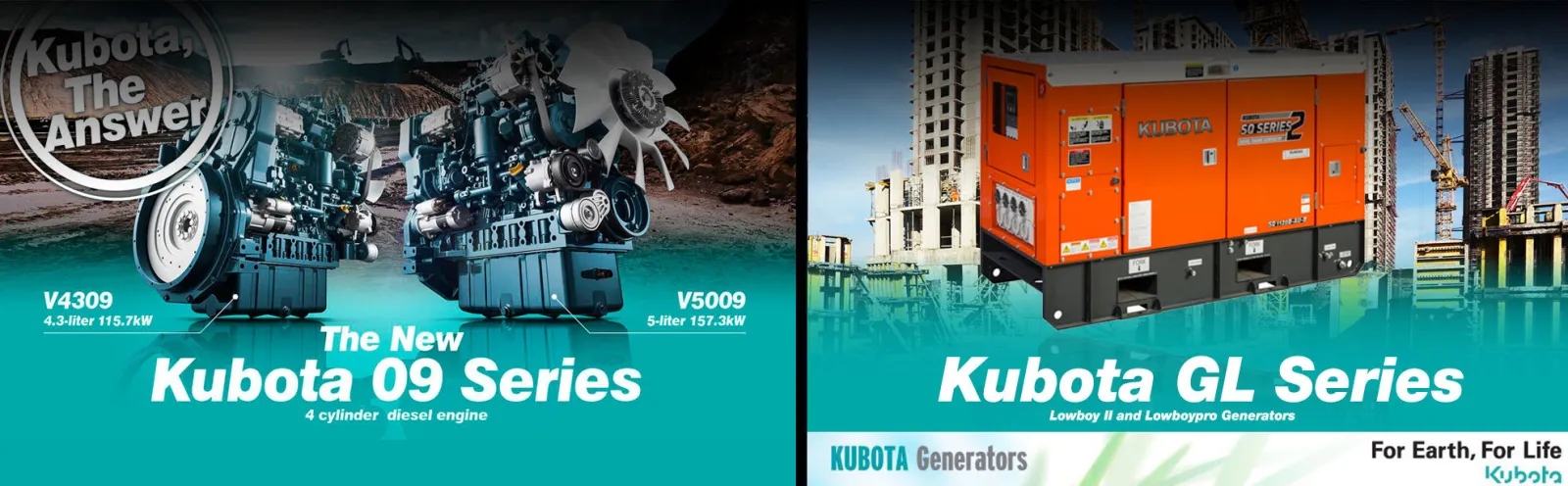Kubota generator parts and service